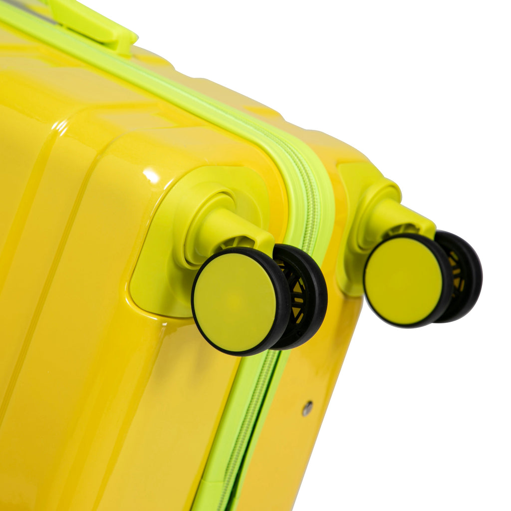 20'/24'/28' 3-Piece PC Spinner Wheel Luggage Set (Yellow+Green)