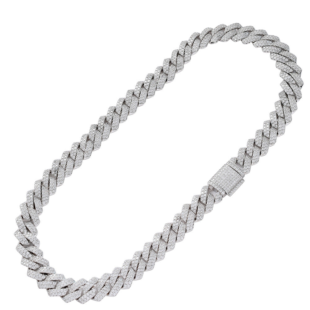 Men's Box Buckle Rhombus Cuban Rap Full Zirconium Hip Bracelets