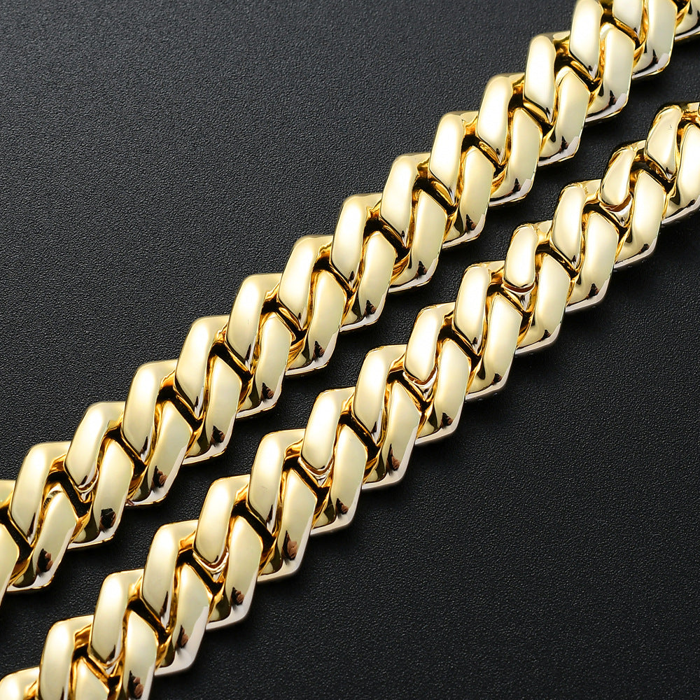 Men's Box Buckle Rhombus Cuban Rap Full Zirconium Hip Bracelets