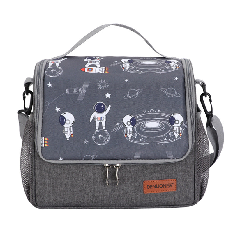 Large capacity thick waterproof heat preservation space walk series lunch box bag