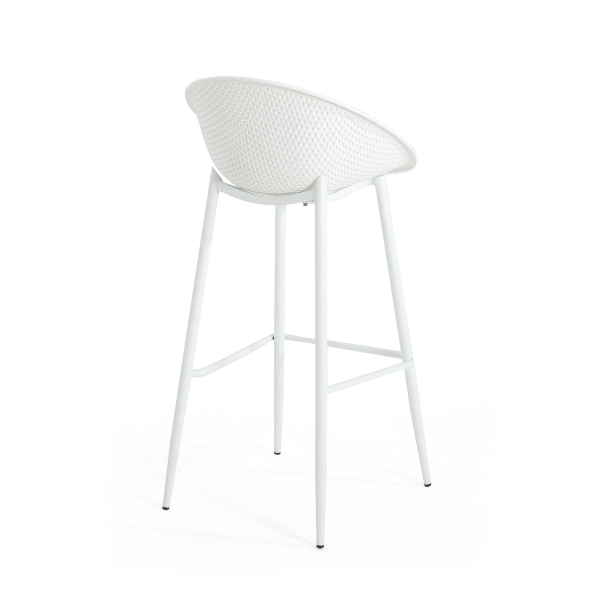 Modern Gable Outdoor Barstool Set of 2 in White