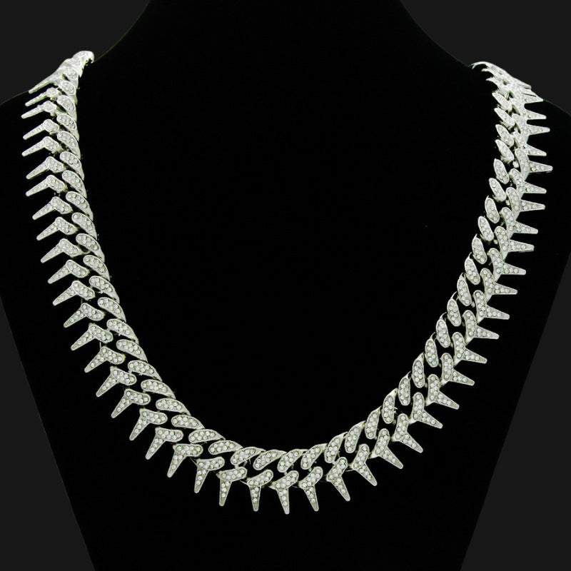 Men's Splendid Diamond Geometric Domineering Barbed Cuban Necklaces