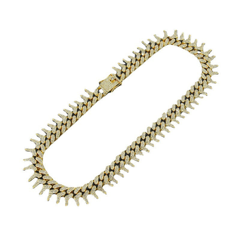 Men's Splendid Diamond Geometric Domineering Barbed Cuban Necklaces