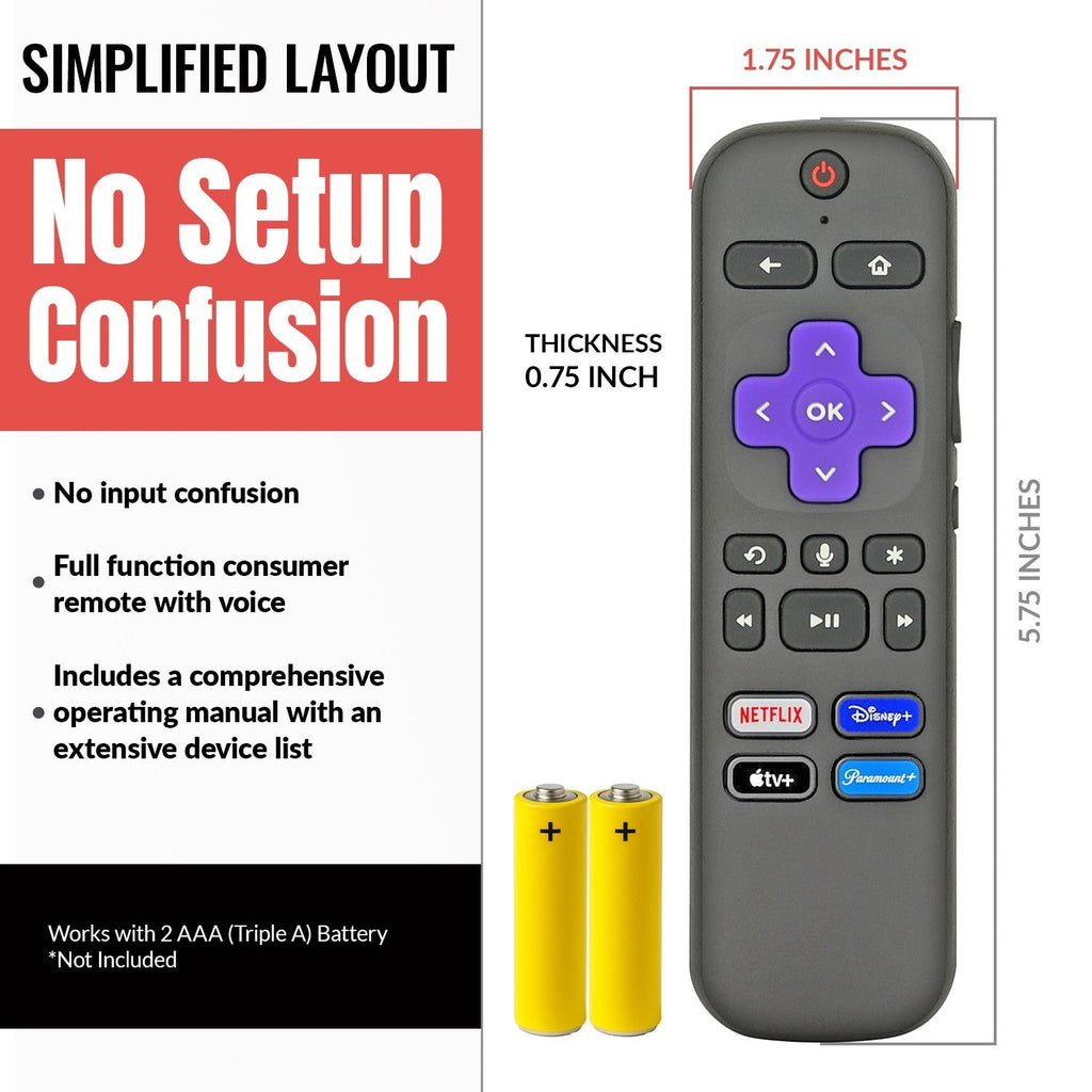 Anderic Substitute for Roku RC-AL4 TV Streaming Remote Control 3226000437 [RCGZ1, NO GAME KEYS / FINDER]
