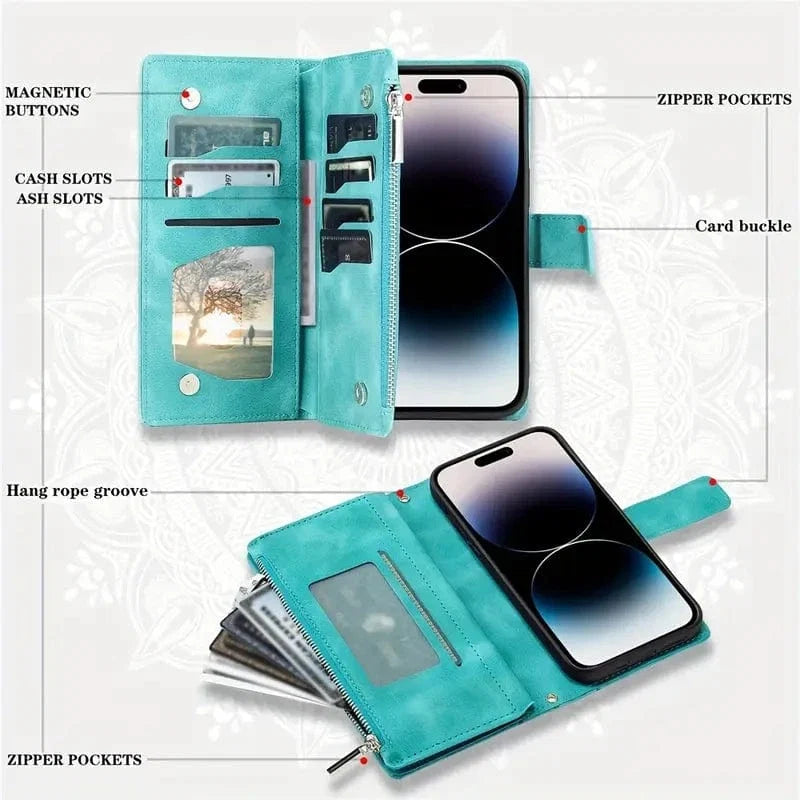 Stylish Leather Lanyard Wallet Case