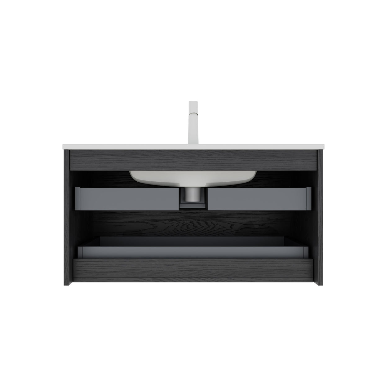 BRON 36" Bathroom Vanity with Sink, Modern Wall-Mounted Floating Cabinet