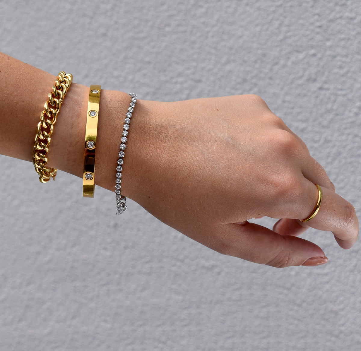 MASON GOLD  CUBAN CHAIN BRACELET