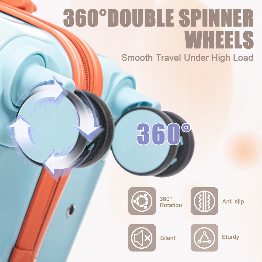 2 Pc PC Spinner Wheel Luggage Set with Gradient Color and Lock