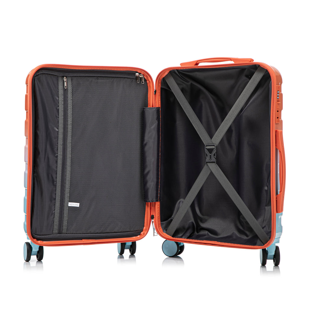 2 Pc PC Spinner Wheel Luggage Set with Gradient Color and Lock