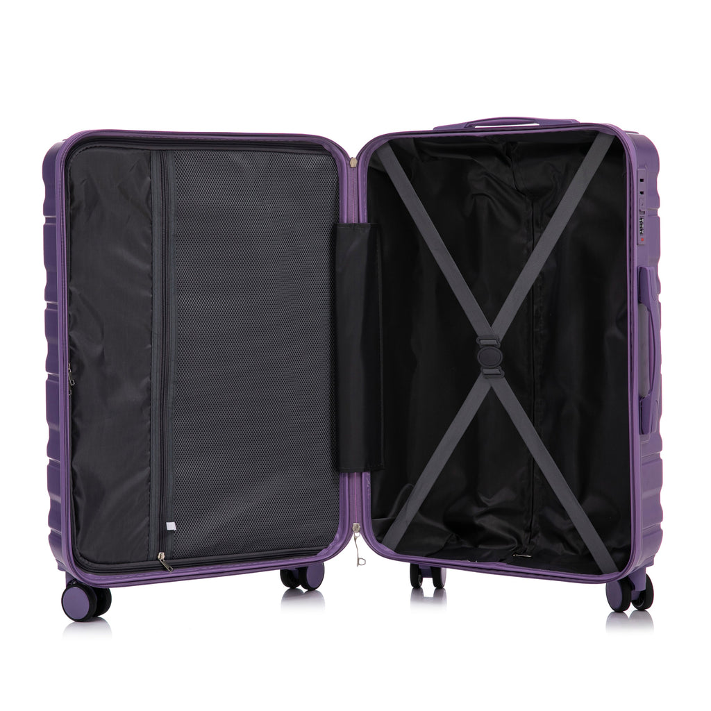 HIFINE Tourist 3-Piece ABS Spinner Wheel Luggage Set (Purple)