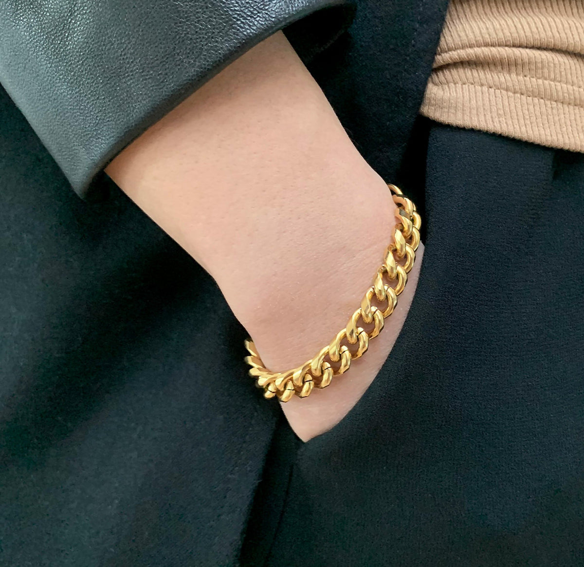 MASON GOLD  CUBAN CHAIN BRACELET