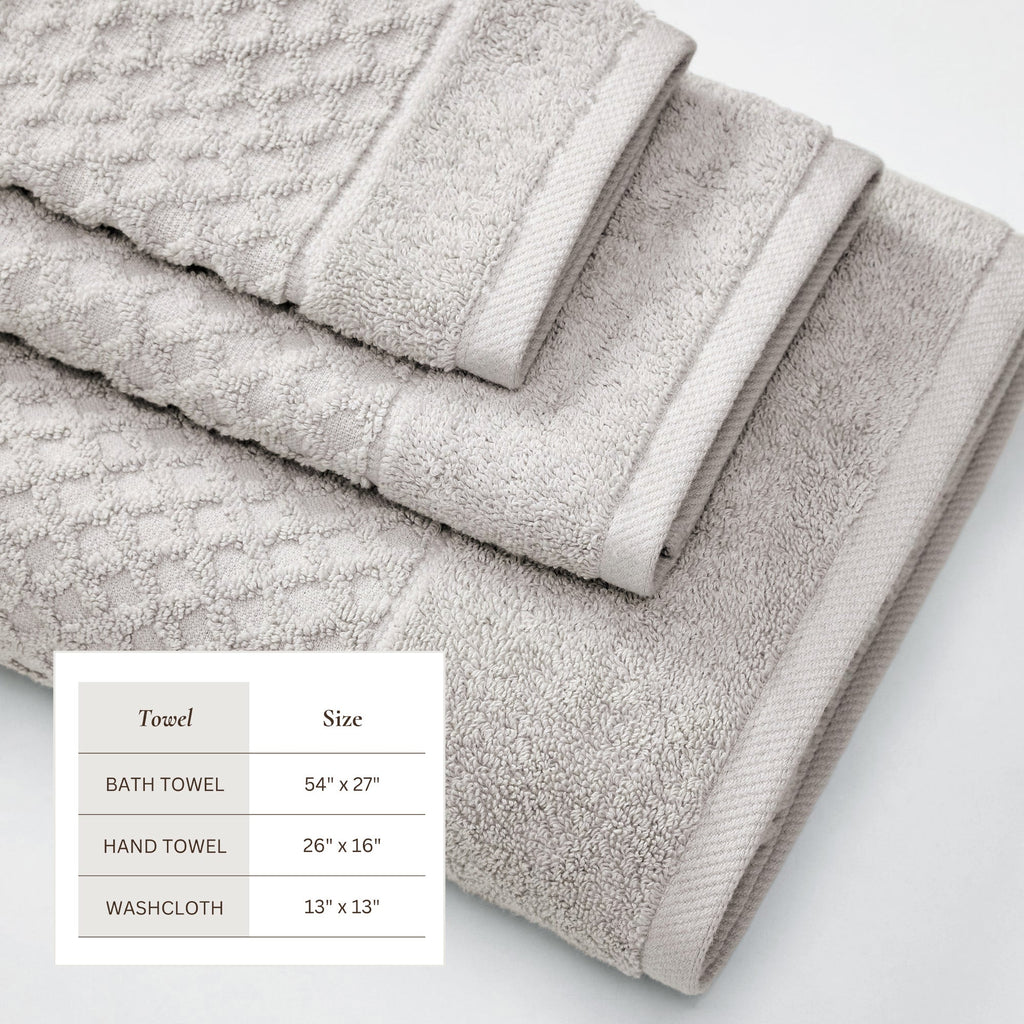 Cotton Diamond Waffle Weave Bath Towel Set - Grayson Collection