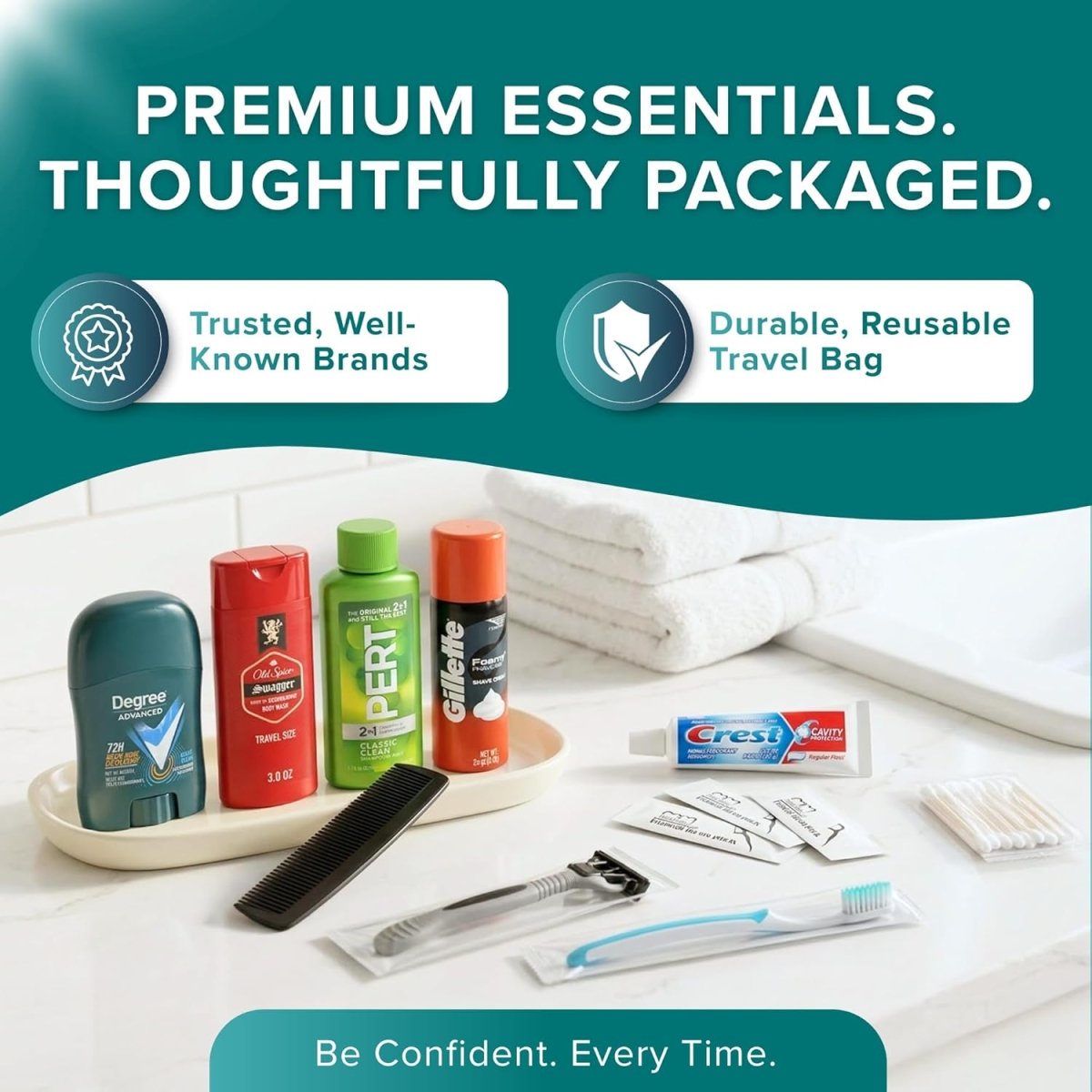 TrekTote 15-Piece Men’s Premium Travel Hygiene Kit